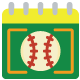 calendar with a baseball on cover